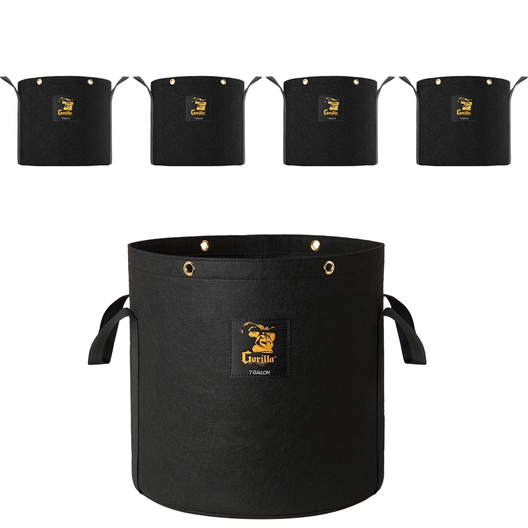 Experience deeper roots and bigger yields with 7 Gallon Gorilla Grow Bags – toughest reusable fabric pots.
