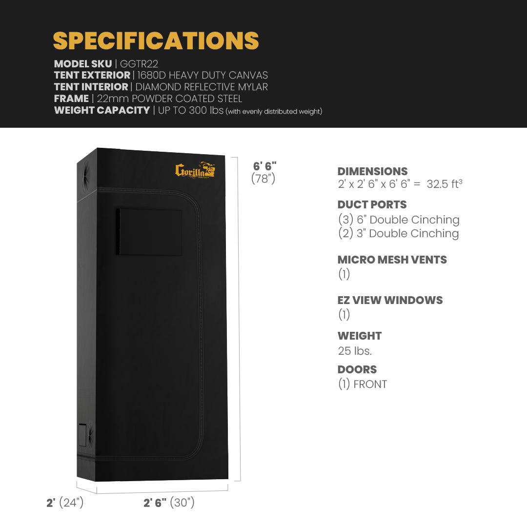 2x2.5 All New Grow Tent Kit - SuperPonics 16