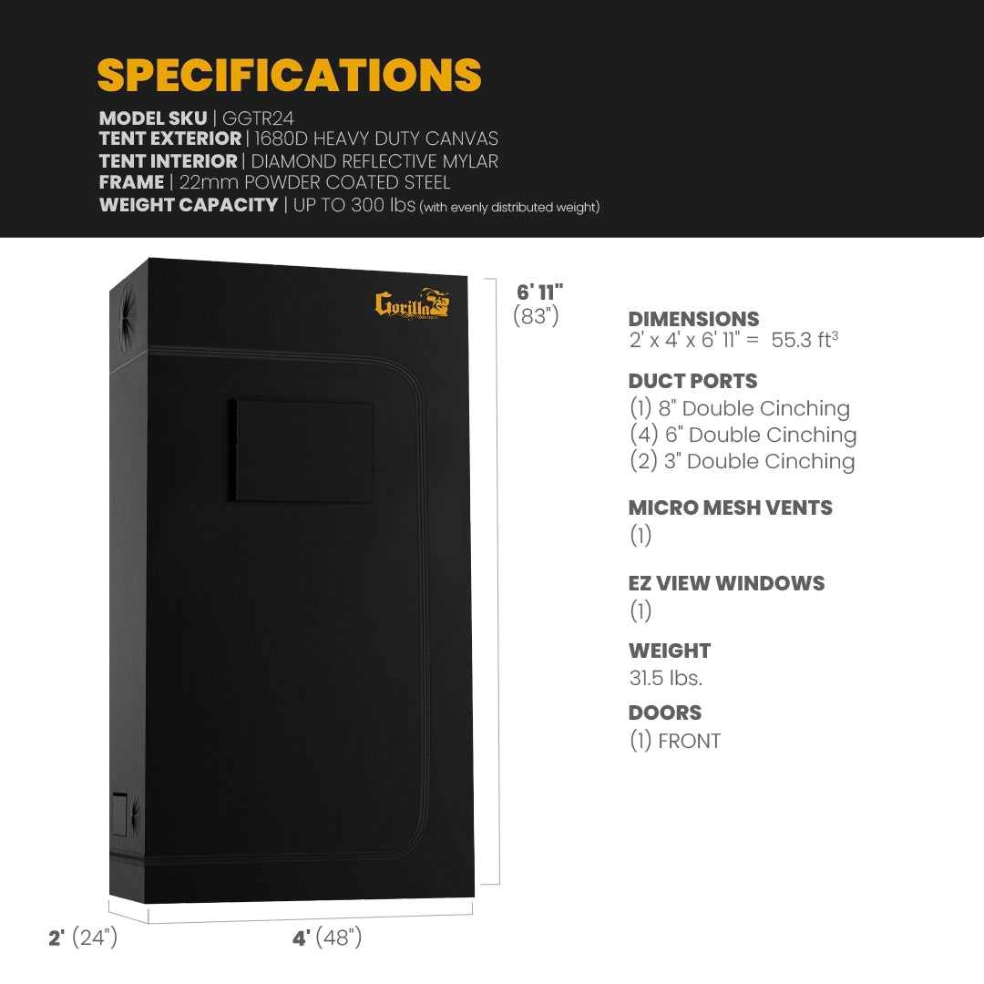 2x4 All New Grow Tent Kit - SuperPonics16